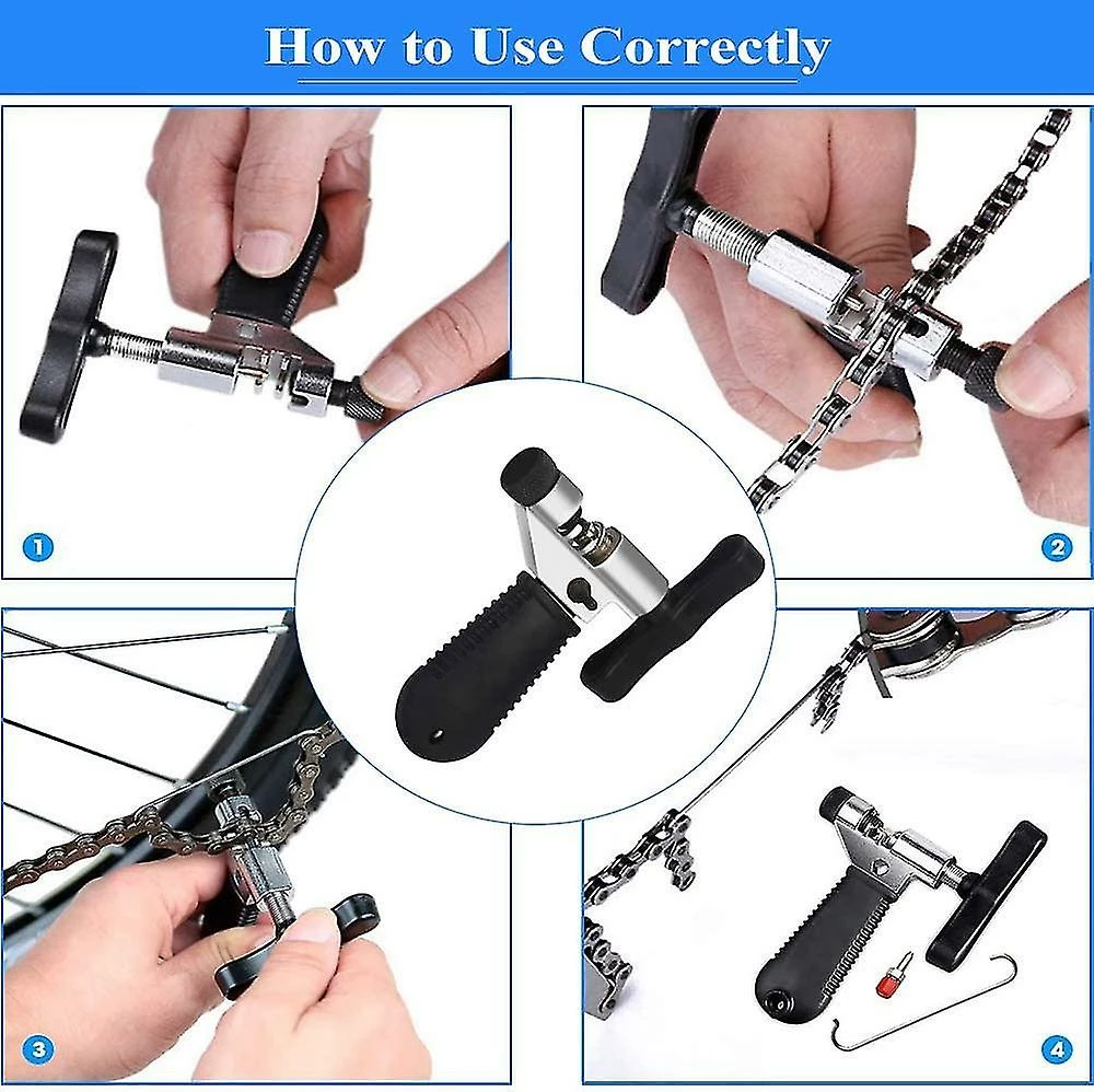 Unbranded Bike Chain Tool + Bike Link Pliers + Chain Checker + Bike Chain Quick Release Clips + Brush, Bike Chain Checker Tool 2 Unbranded Bike Chain Tool + Bike Link Pliers + Chain Checker + Bike Chain Quick Release Clips + Brush, Bike Chain Checker Tool - Image 2