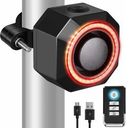 Szkxv Smart Bike Tail Light Alarm Usb Rechargeable Anti-theft Bicycle Alarm With Remote For Mountain Bike Electric Scooter