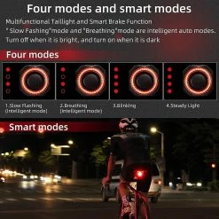 Szkxv Smart Bike Tail Light Alarm Usb Rechargeable Anti-theft Bicycle Alarm With Remote For Mountain Bike Electric Scooter -Bikes Shop 745421767 max