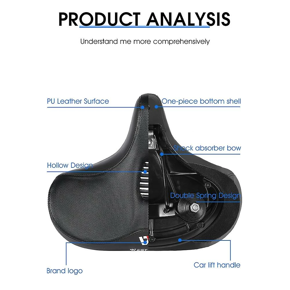 Unbranded Oversized Comfort Bike Comfortable Replacement Bike Saddle Soft Bike Saddle Waterproof For Women M 3 Unbranded Oversized Comfort Bike Comfortable Replacement Bike Saddle Soft Bike Saddle Waterproof For Women M - Image 3