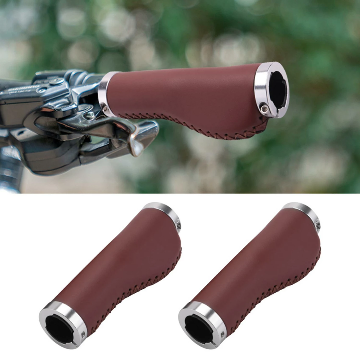 Unbranded Comfortable Durable Pu Bicycle Grips Retro Bike Mountain Bicycle Folding Bicycle Grip Handle Attach 2 Unbranded Comfortable Durable Pu Bicycle Grips Retro Bike Mountain Bicycle Folding Bicycle Grip Handle Attach - Image 2
