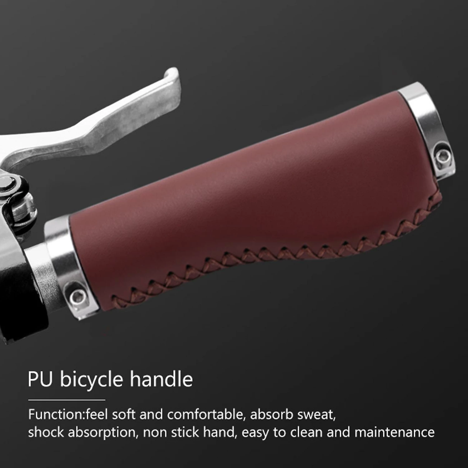 Unbranded Comfortable Durable Pu Bicycle Grips Retro Bike Mountain Bicycle Folding Bicycle Grip Handle Attach 4 Unbranded Comfortable Durable Pu Bicycle Grips Retro Bike Mountain Bicycle Folding Bicycle Grip Handle Attach - Image 4