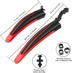 Pxcl Bicycle Fender Fit For 20/22/24/26 Inch, Universal Full Coverage Thicken Widen Adjustable Front And Rear Fender, Mountain Bike Fender Set, Mtb Ro -Bikes Shop 756817161 max