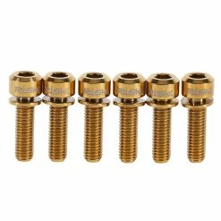 Unbranded 6 Pieces Mountain Bike M5 X 18mm Titanium Stem Bolts Screw With Washer()