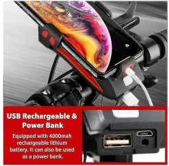 Unbranded 4 In 1 Bike Usb Recharable Ycle 130 Decibel 4000ma Bike S Set With Bank Ycle Mobile Ph H Ycle Horn -Bikes Shop 772149905 max