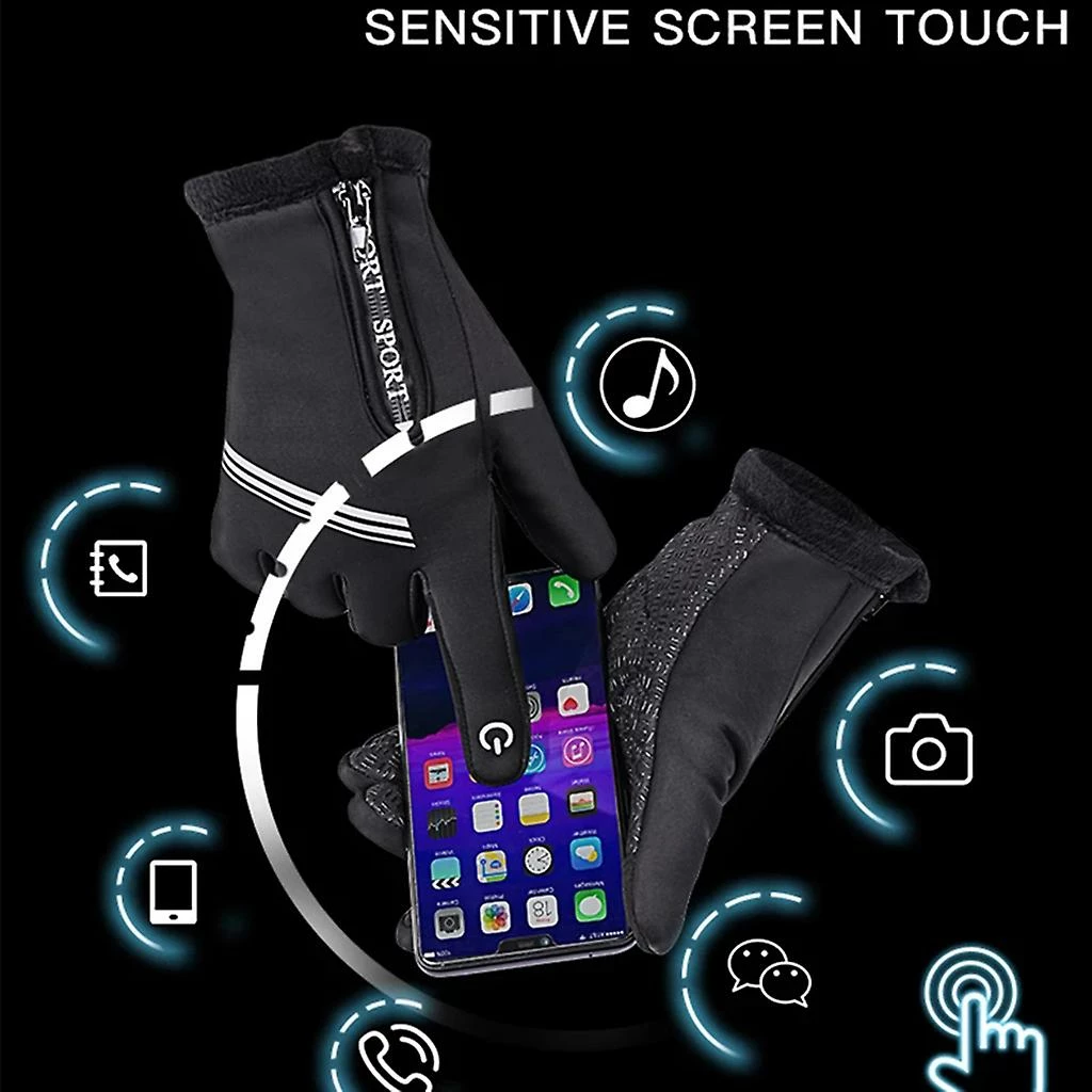 Unbranded Men Women Winter Warm Thermal Fleece Bike Cycling Gloves For Touch Screen Pu Waterproof Windproof Bicycle Full Finger Mi 4 Unbranded Men Women Winter Warm Thermal Fleece Bike Cycling Gloves For Touch Screen Pu Waterproof Windproof Bicycle Full Finger Mi - Image 4