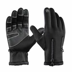 Unbranded Men Women Winter Warm Thermal Fleece Bike Cycling Gloves For Touch Screen Waterproof Windproof Bicycle Full Finger Mitte