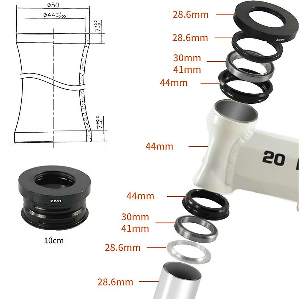 Unbranded 44mm Aluminum Cnc Folding Mountain Bike Headset Internal Sealed Bearing Bowl Series For Sp8/sp18/vp18/mu P8/jp8/bya412 2 Unbranded 44mm Aluminum Cnc Folding Mountain Bike Headset Internal Sealed Bearing Bowl Series For Sp8/sp18/vp18/mu P8/jp8/bya412 - Image 2