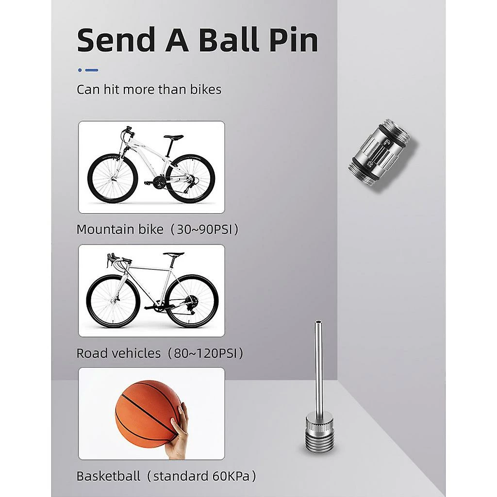 Unbranded Bike Pump With Digital Pressure Gauge For Road And Mountain Bikes 2 Unbranded Bike Pump With Digital Pressure Gauge For Road And Mountain Bikes - Image 2