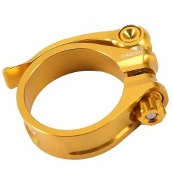 Unbranded 40mm Bike Seatpost Clamp Saddle Tube Quick Release Folding Bicycle For Bike Accessories, Gold