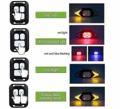 Unbranded Bike Turn Signal, Usb Recharable Led Warning With Wireless Remote For Safety Day Riding() -Bikes Shop 786127294 max