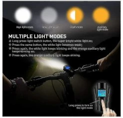 Unbranded Bike Set Usb Recharable Ycle Back Ycle Oter Meter 4 Modes() -Bikes Shop 786159571 max