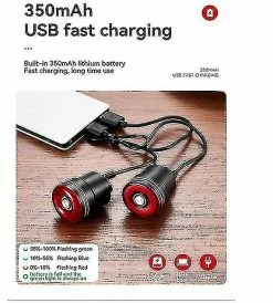 Unbranded Bike Tail Light Usb Rechargeable Rear Bike Lights, Waterproof Led Bike Lights For Your Safety | Ideal Gift | 5 Led Modes(black), -Bikes Shop 799501190 max