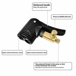 Alisili 7.8mm Auto Air Pump Chuck Clip Car Truck Wheel Tyre Tire Nozzle Inflator Chuck Clamp Head Bronze Car Accessories Bike Motorcycle -Bikes Shop 811145892 max