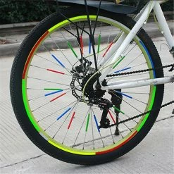 Alisili 12pcs Bicycle Spoke Reflective Strip Night Safety Warning Light 75mm Bike Wheel Rim Spoke Clip Colorful Reflective Reflector -Bikes Shop 811242235 max