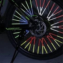 Alisili 12pcs Bicycle Spoke Reflective Strip Night Safety Warning Light 75mm Bike Wheel Rim Spoke Clip Colorful Reflective Reflector -Bikes Shop 811242247 max