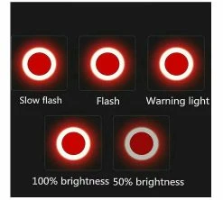 Unbranded 1pcs Usb Rechargeable Bike Rear Tail Light Led Bicycle Warning Safety Smart Lamp Circle(black) -Bikes Shop 811321389 max