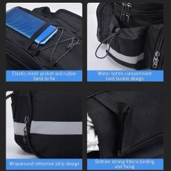 Unbranded Bike Rack Cycling Double Pouch Waterproof Bike Rear Rack With Reflective Strip -Bikes Shop 838073359 max