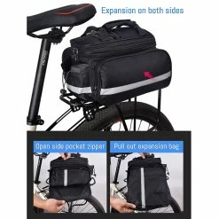 Unbranded Bike Rack Cycling Double Pouch Waterproof Bike Rear Rack With Reflective Strip -Bikes Shop 838073538 max