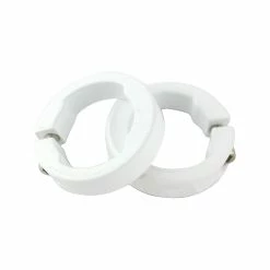 Jiekesen 2pcs Bicycle Grip Rings Fashion Appearance Replacement Aluminum Alloy Decoration Handlebar Locking Rings Bike Accessories White