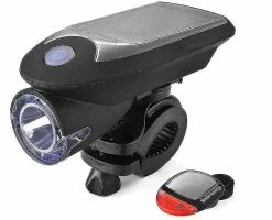 CRYSTAL Solar Bike Light Set, Usb Rechargeable Front Light Bicycle Waterproof Solar Headlight And Solar Bike Taillight, Front Light And Rear Light With 2 Moun -Bikes Shop 846402940 max