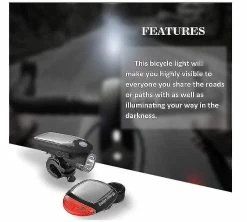 CRYSTAL Solar Bike Light Set, Usb Rechargeable Front Light Bicycle Waterproof Solar Headlight And Solar Bike Taillight, Front Light And Rear Light With 2 Moun -Bikes Shop 846403082 max