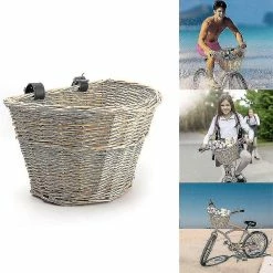 Unbranded Wicker D-shaped Bike Basket Portable Hand-woven Shopping Basket Folk Craftsmanship Basket With 7 Unbranded Wicker D-shaped Bike Basket Portable Hand-woven Shopping Basket Folk Craftsmanship Basket With -Bikes Shop 846528281 max