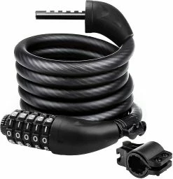 Unbranded Bike Lock Cable Bicycle Lock - Cycle Lock High Security Combination 1800mm X 12mm Long Heavy Duty Cable Lock 5 Digit Codes Locks Bike Accessories For