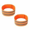 Unbranded Self-adhesive Reflective Bands Magic Stickers Fastener Tapes Safety Leg Straps Strips For Bike Bicycle(2 Pieces, Orange)