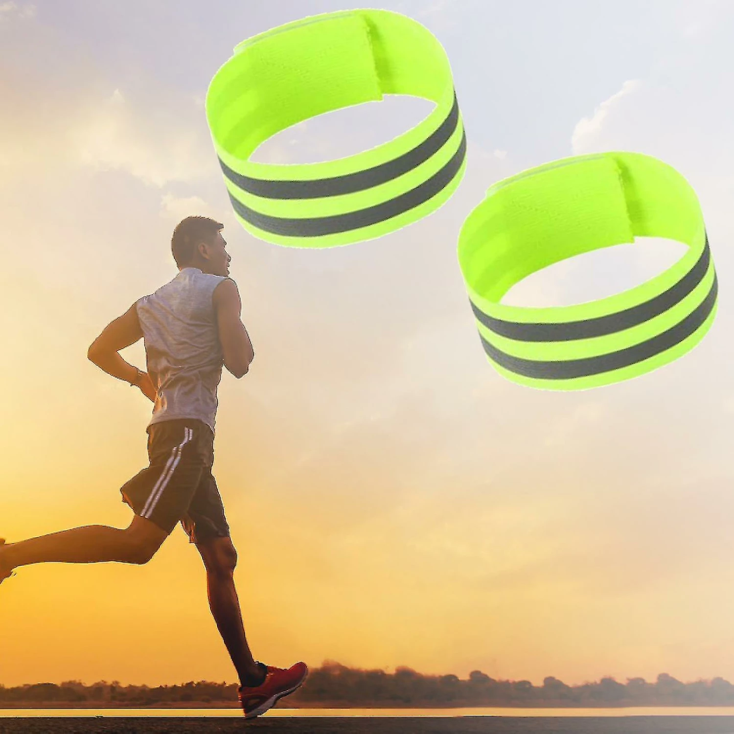 Unbranded Self-adhesive Reflective Bands Magic Stickers Fastener Tapes Safety Leg Straps Strips For Bike Bicycle(2 Pieces, Orange) 2 Unbranded Self-adhesive Reflective Bands Magic Stickers Fastener Tapes Safety Leg Straps Strips For Bike Bicycle(2 Pieces, Orange) - Image 2