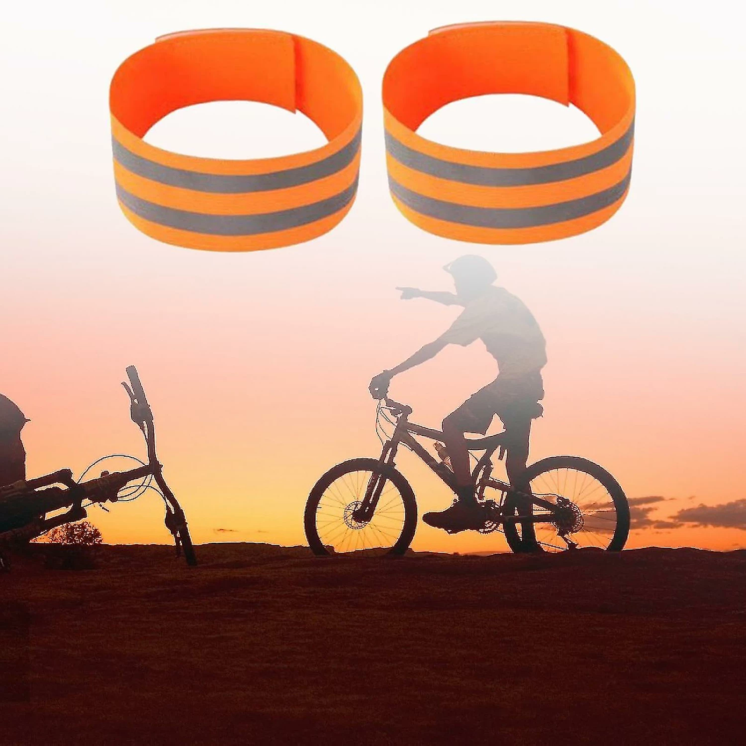 Unbranded Self-adhesive Reflective Bands Magic Stickers Fastener Tapes Safety Leg Straps Strips For Bike Bicycle(2 Pieces, Orange) 4 Unbranded Self-adhesive Reflective Bands Magic Stickers Fastener Tapes Safety Leg Straps Strips For Bike Bicycle(2 Pieces, Orange) - Image 4