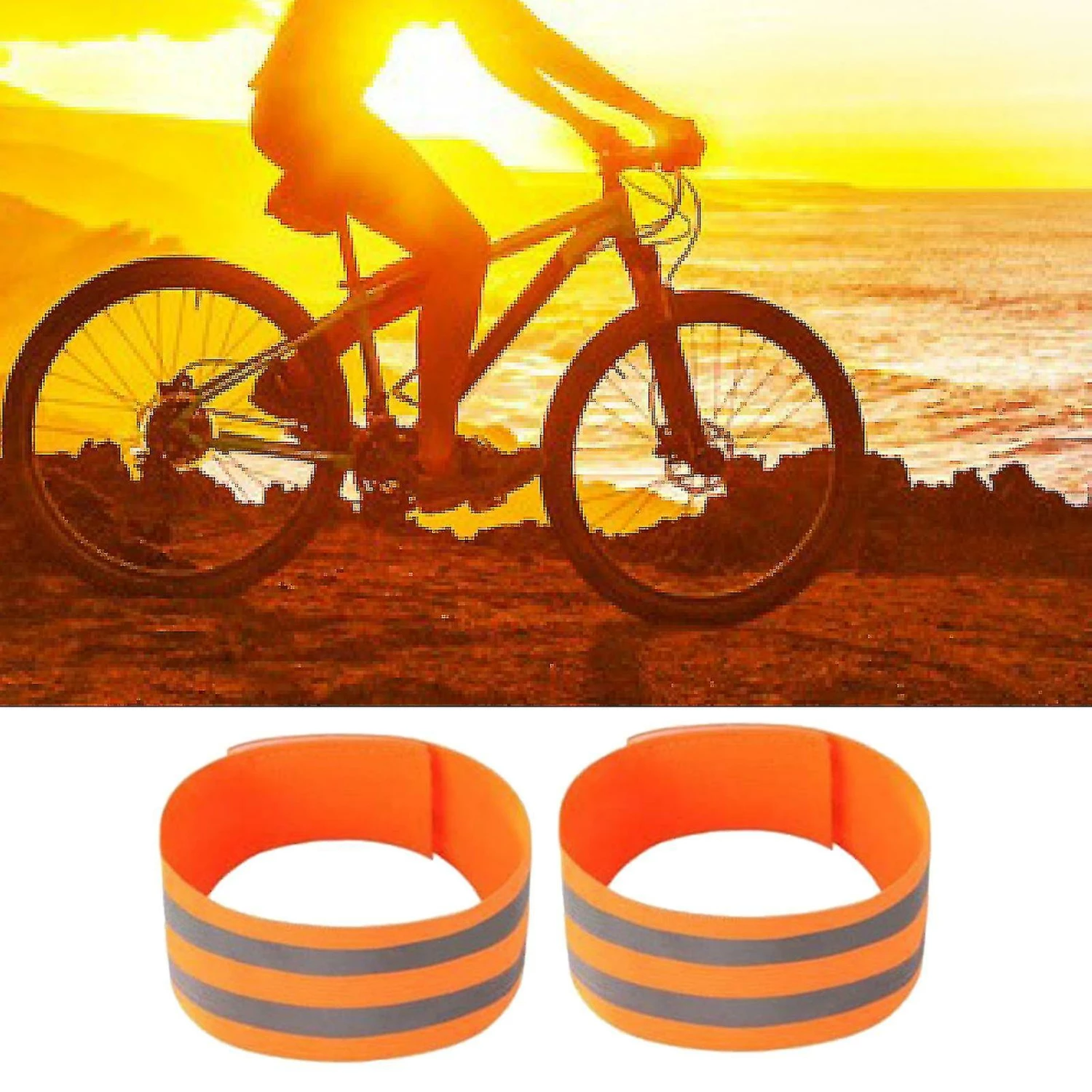 Unbranded Self-adhesive Reflective Bands Magic Stickers Fastener Tapes Safety Leg Straps Strips For Bike Bicycle(2 Pieces, Orange) 5 Unbranded Self-adhesive Reflective Bands Magic Stickers Fastener Tapes Safety Leg Straps Strips For Bike Bicycle(2 Pieces, Orange) - Image 5