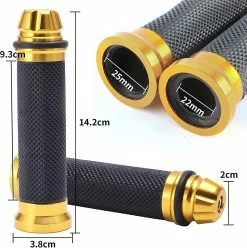 Unbranded Motorcycle Grips 7/8" 22mm Motorbike Handlebar Rubber Grips Compatible With Dirt Bike Scooter Sports Bike Street Bikegold, Black1pair -Bikes Shop 846725024 max