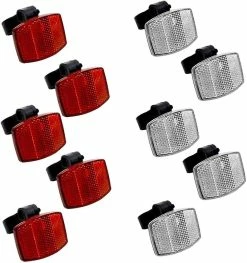 Unbranded Bike Reflectors Bicycle Front Rear Safe Warning Light Reflector Cycling Accessories For Handlebar Saddle 10pcs Bike Warning Reflectorwhitered)(10pcs)