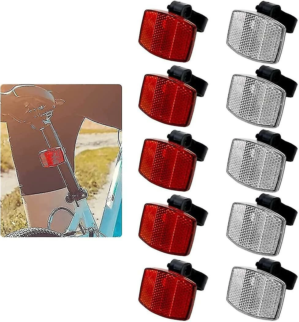 Unbranded Bike Reflectors Bicycle Front Rear Safe Warning Light Reflector Cycling Accessories For Handlebar Saddle 10pcs Bike Warning Reflectorwhitered)(10pcs) 4 Unbranded Bike Reflectors Bicycle Front Rear Safe Warning Light Reflector Cycling Accessories For Handlebar Saddle 10pcs Bike Warning Reflectorwhitered)(10pcs) - Image 4