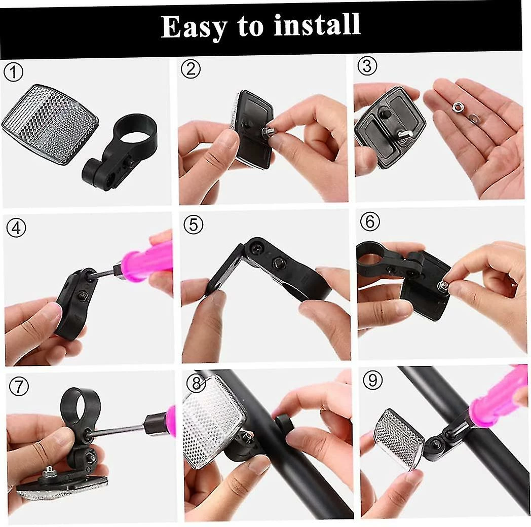 Unbranded Bike Reflectors Bicycle Front Rear Safe Warning Light Reflector Cycling Accessories For Handlebar Saddle 10pcs Bike Warning Reflectorwhitered)(10pcs) 5 Unbranded Bike Reflectors Bicycle Front Rear Safe Warning Light Reflector Cycling Accessories For Handlebar Saddle 10pcs Bike Warning Reflectorwhitered)(10pcs) - Image 5